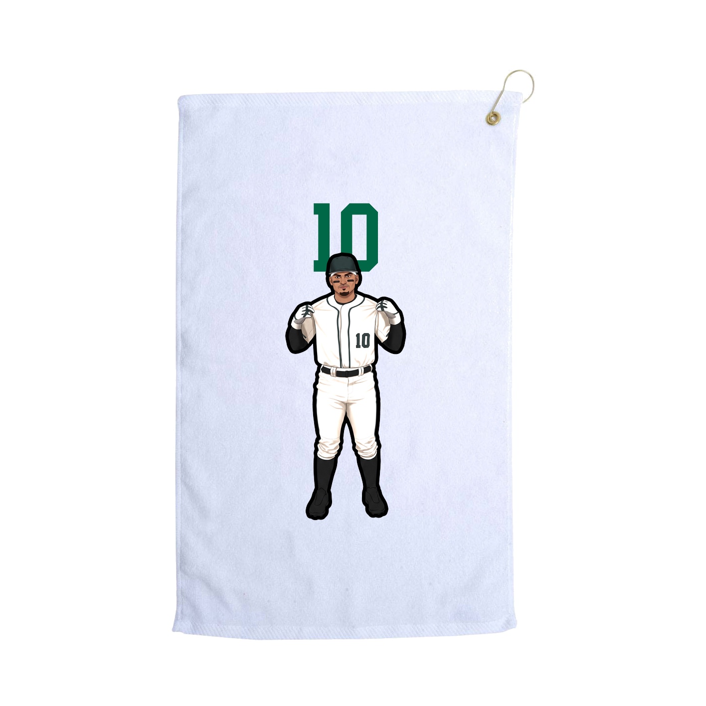 Golf Towel — Number Top in White