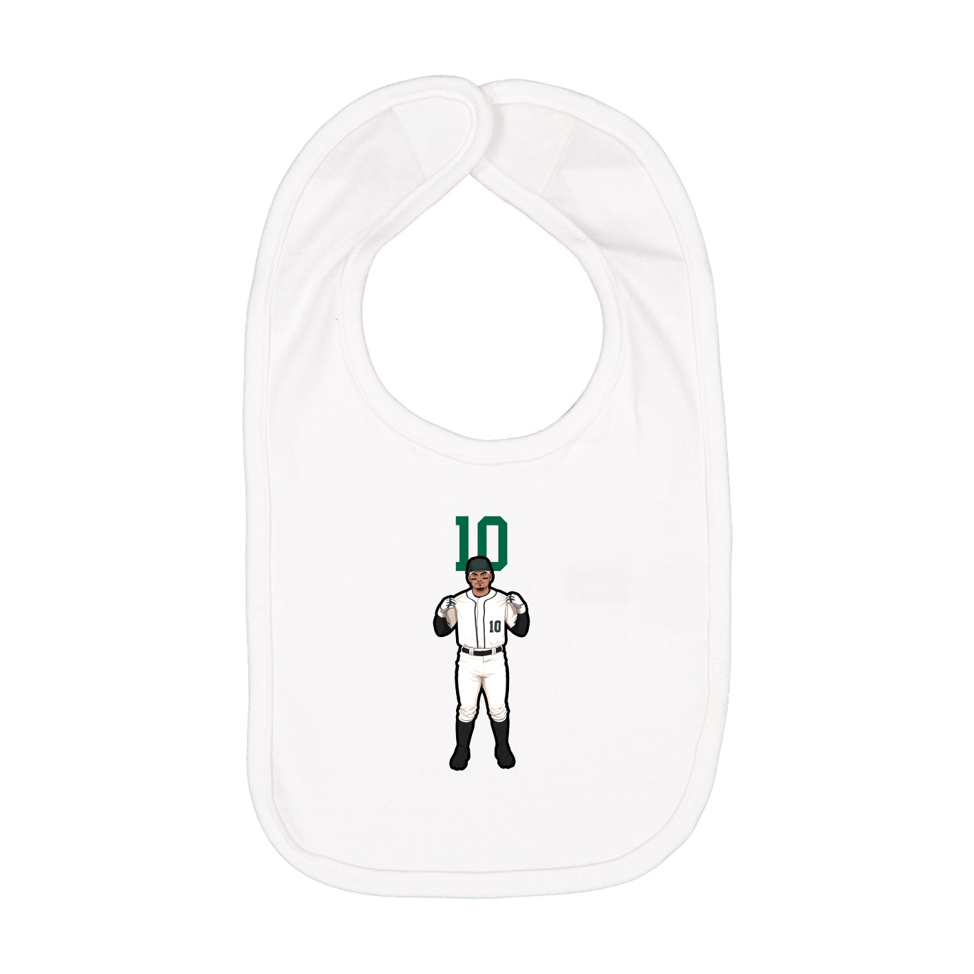 Infant Bib — Number Top in White