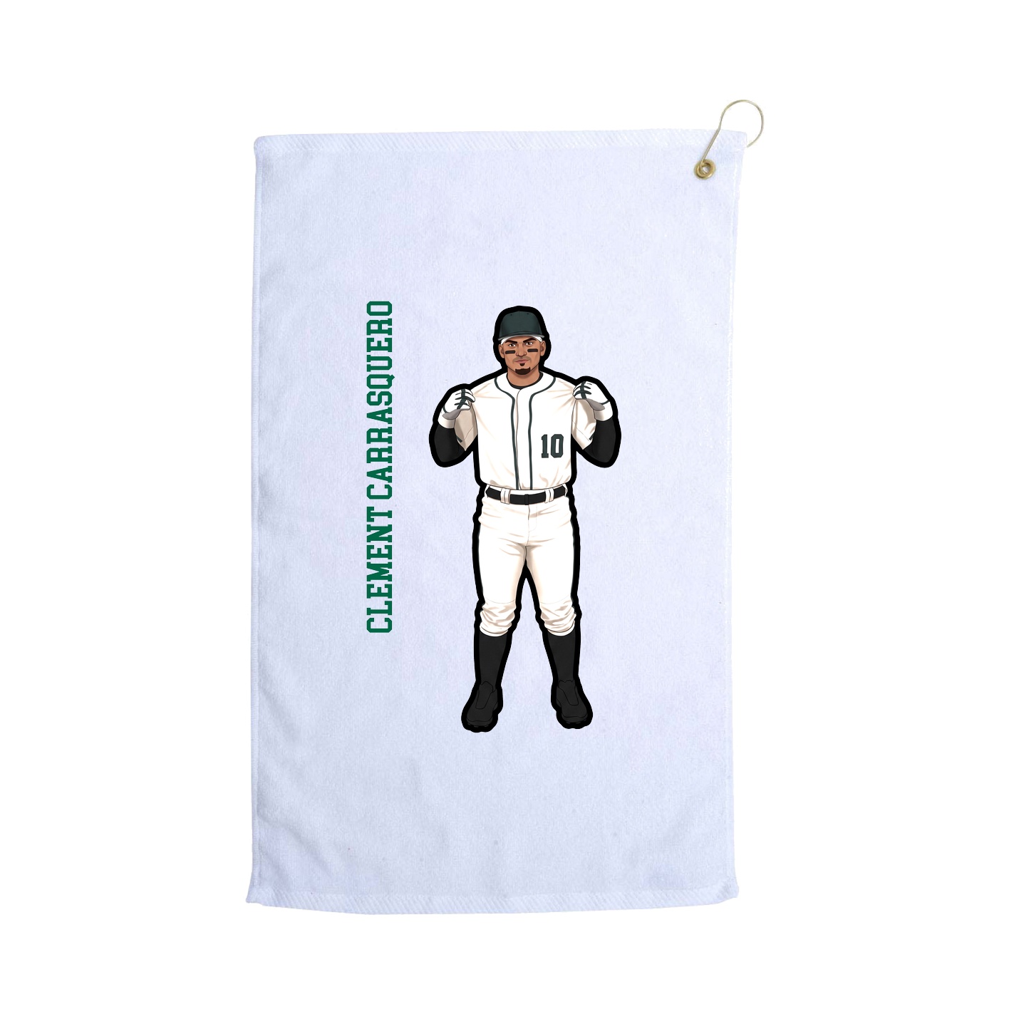 Golf Towel — Name Vertical in White