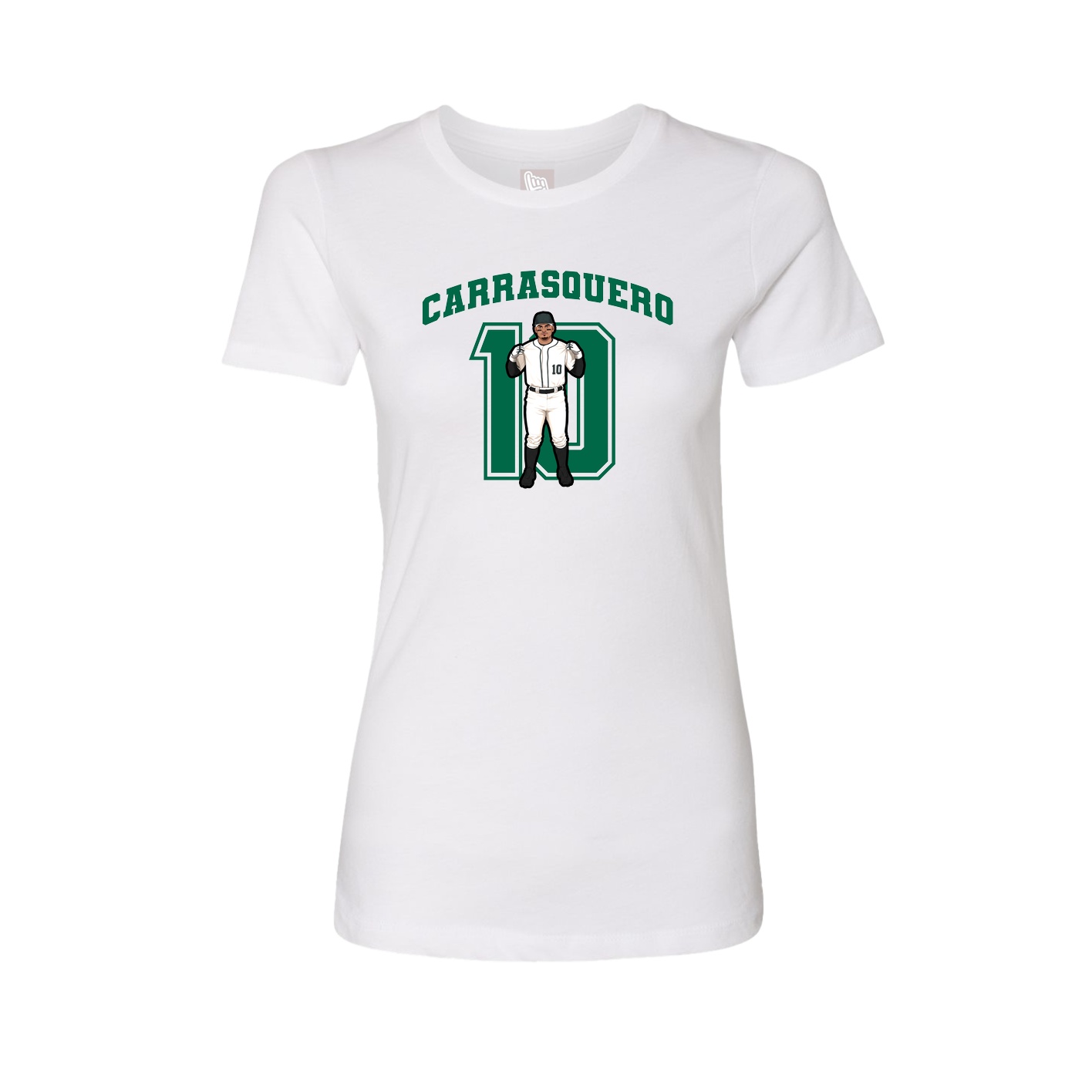 Fitted Women's Tee — Number in White