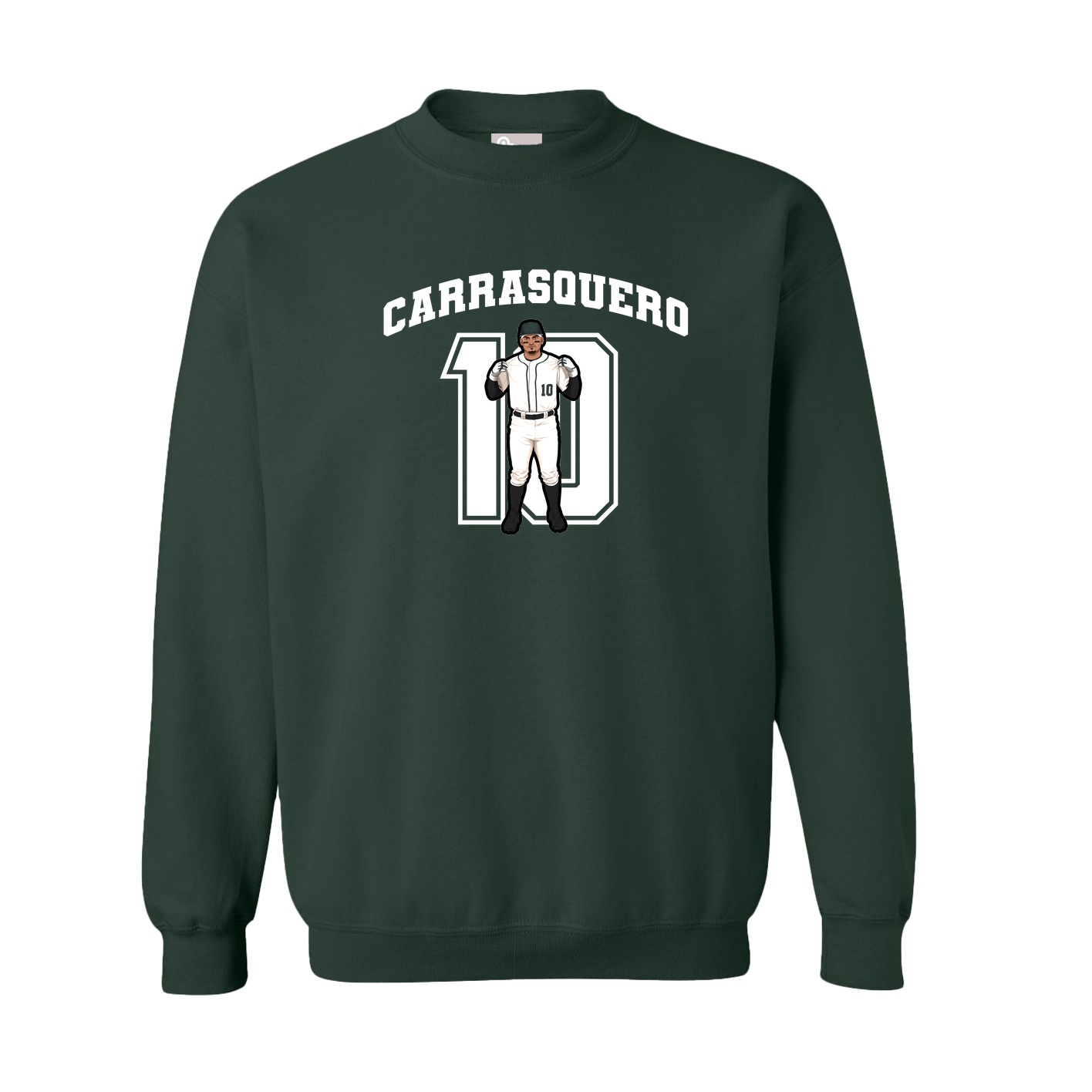 Fleece Crew — Number in Green