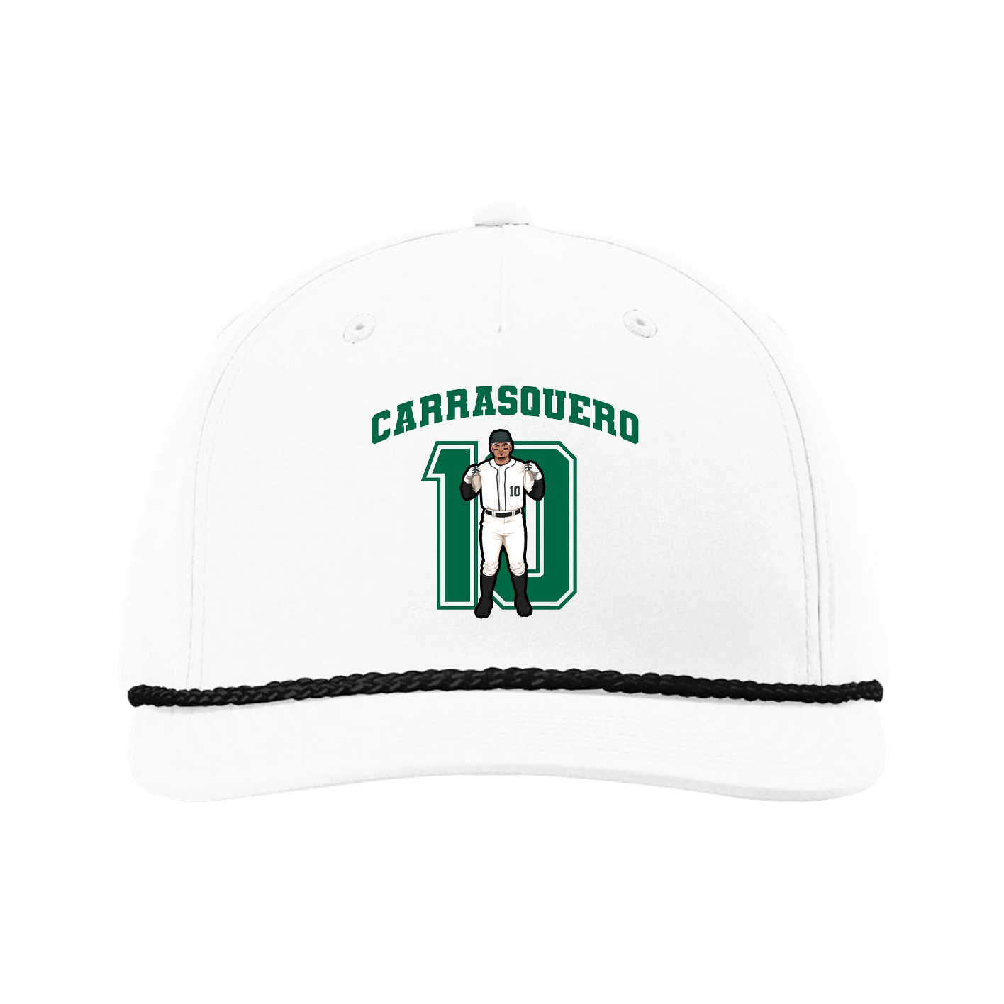 Five-Panel Classic Rope Cap — Number in White