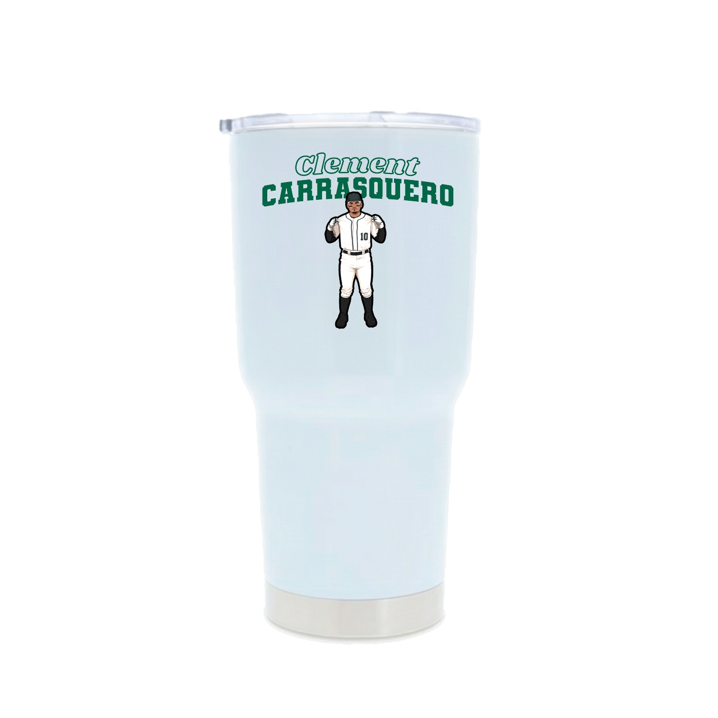 30oz Stainless Steel Tumbler — Name Arch in White
