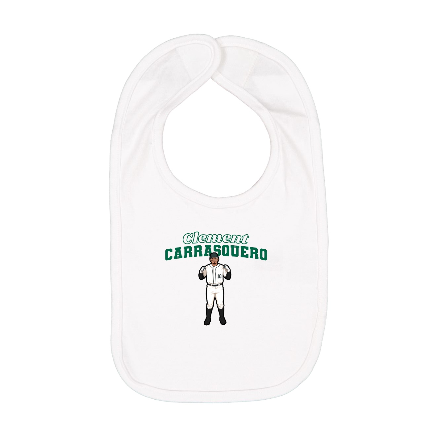 Infant Bib — Name Arch in White