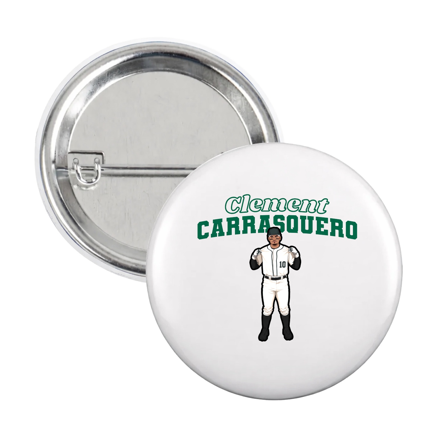Game Day Button — Name Arch in White