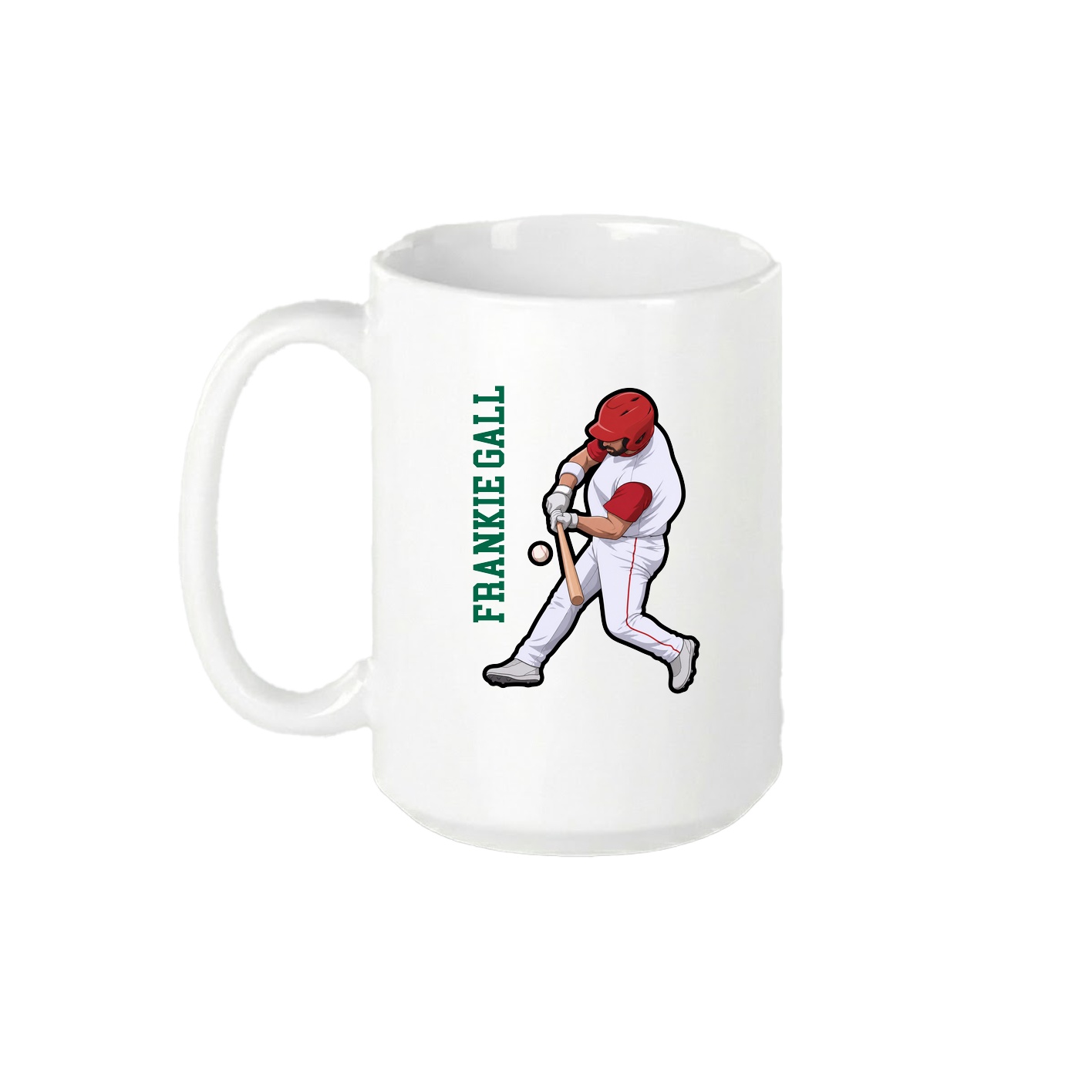 15oz Coffee Mug — Name Vertical in White