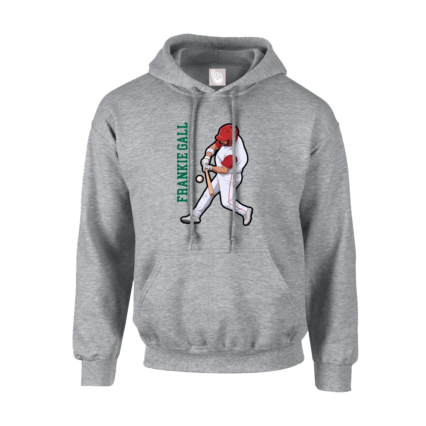 Youth Hoodie — Name Vertical in Grey