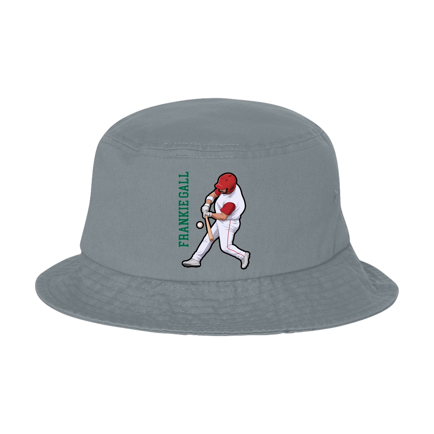 Bucket Cap — Name Vertical in Grey