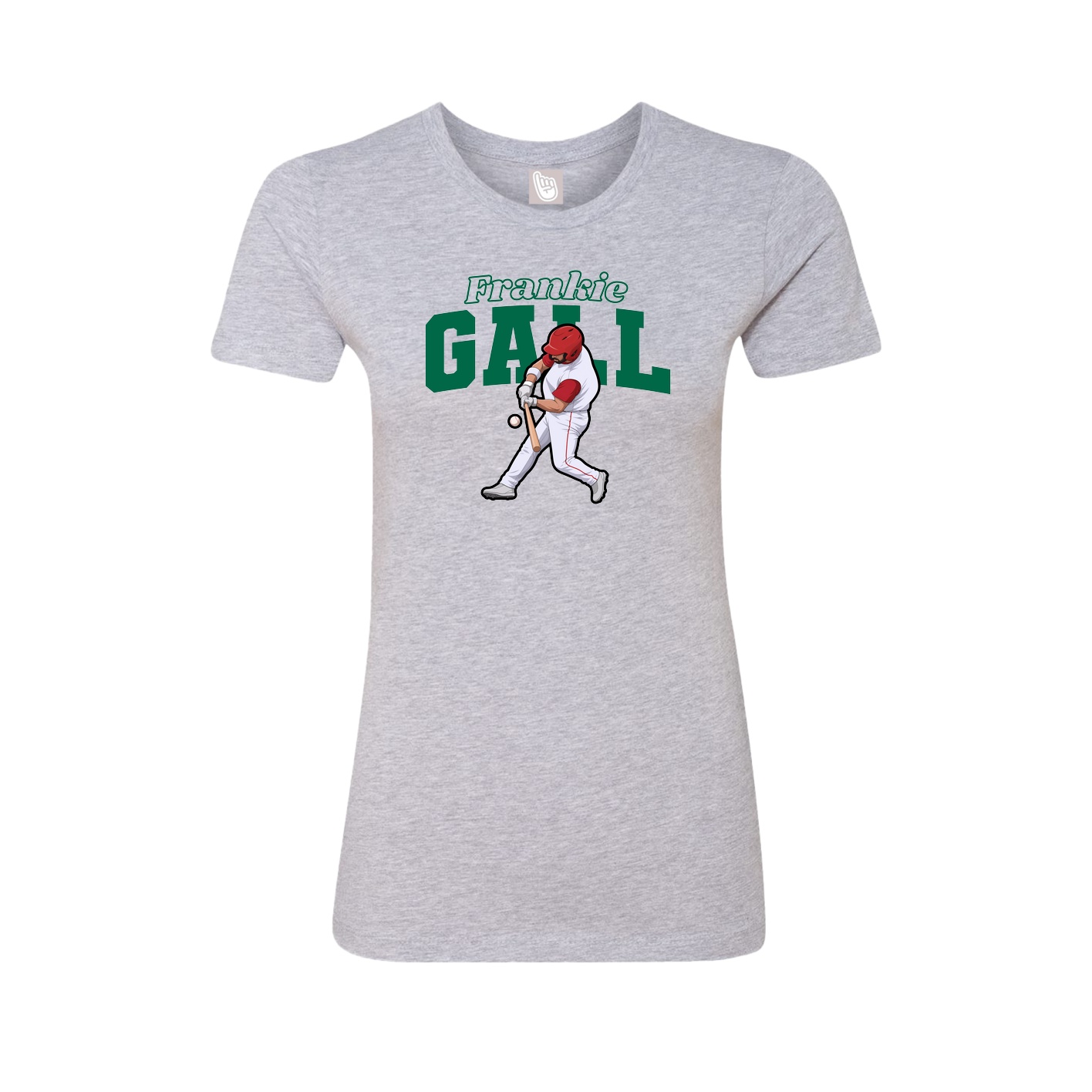 Fitted Women's Tee — Name Arch in Grey