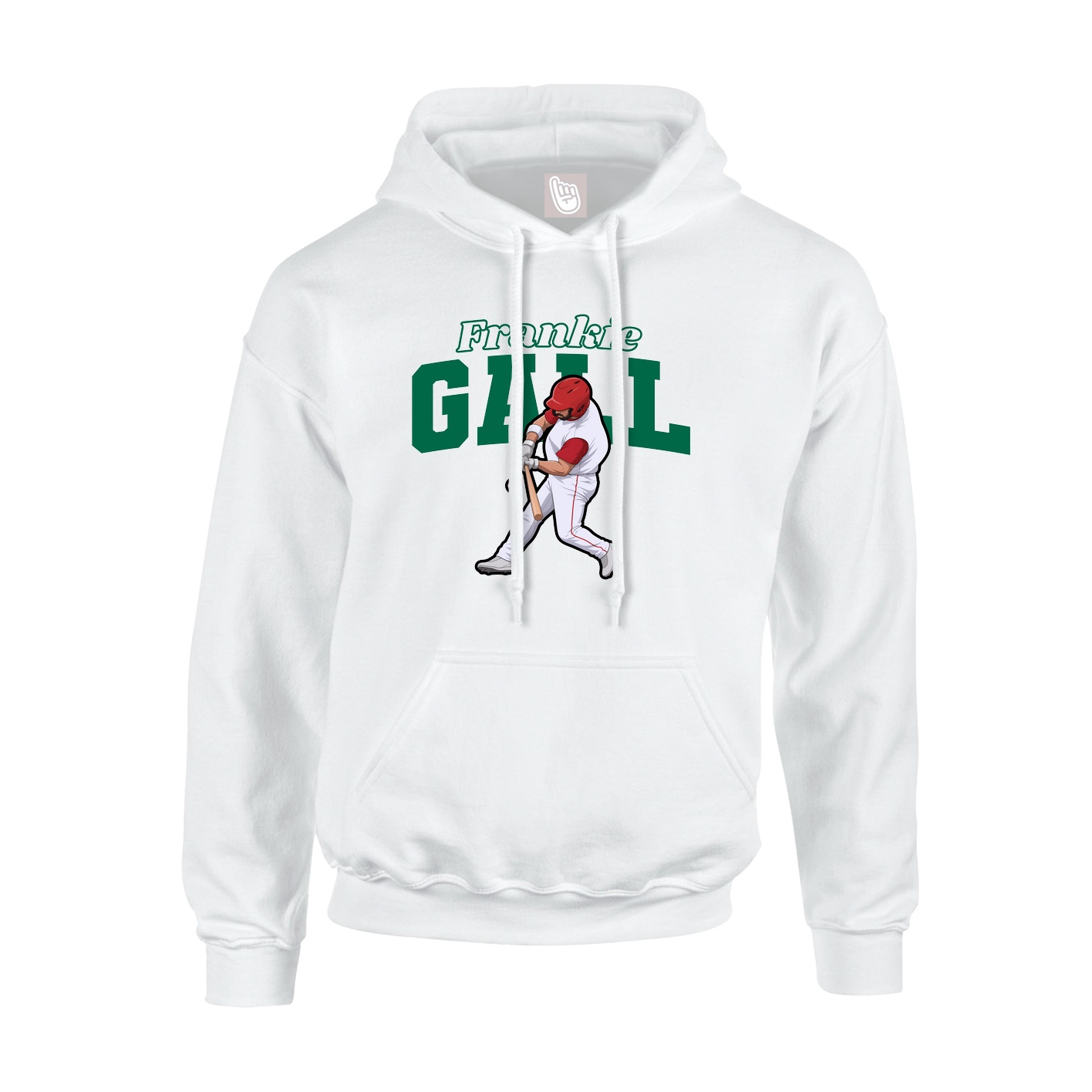Youth Hoodie — Name Arch in White