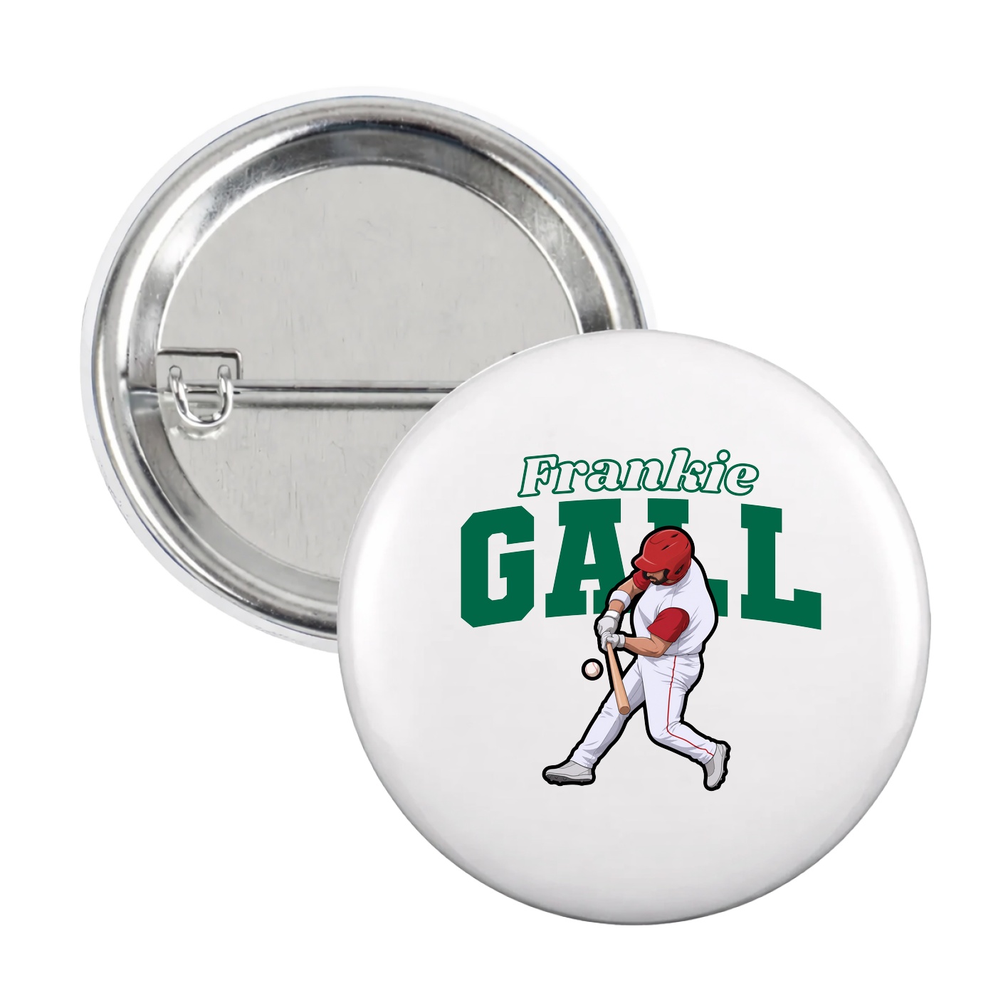 Game Day Button — Name Arch in White