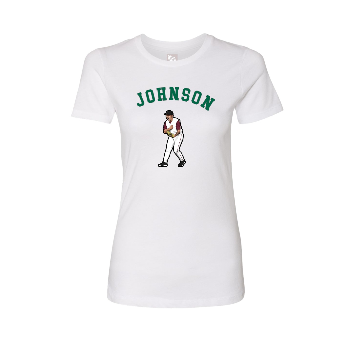 Fitted Women's Tee — Shirsey Arch in White
