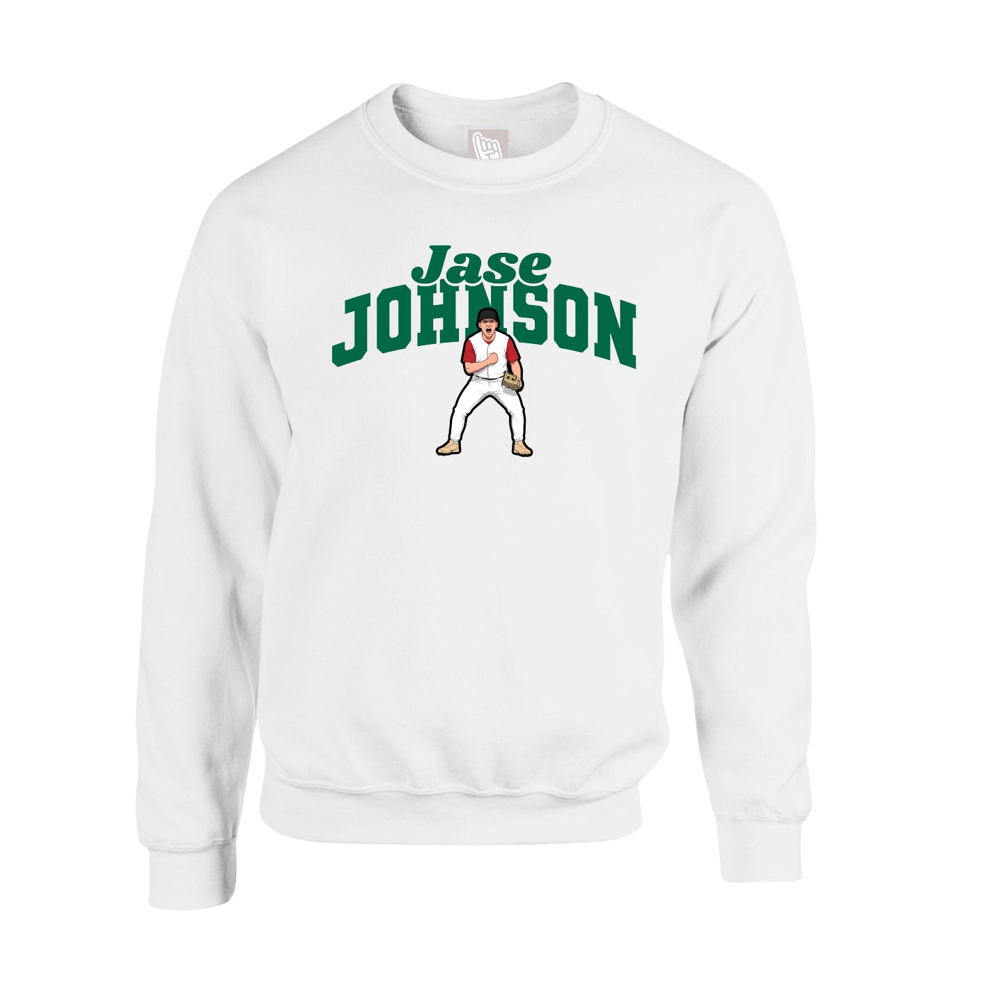 Fleece Crew — Signature Arch in White