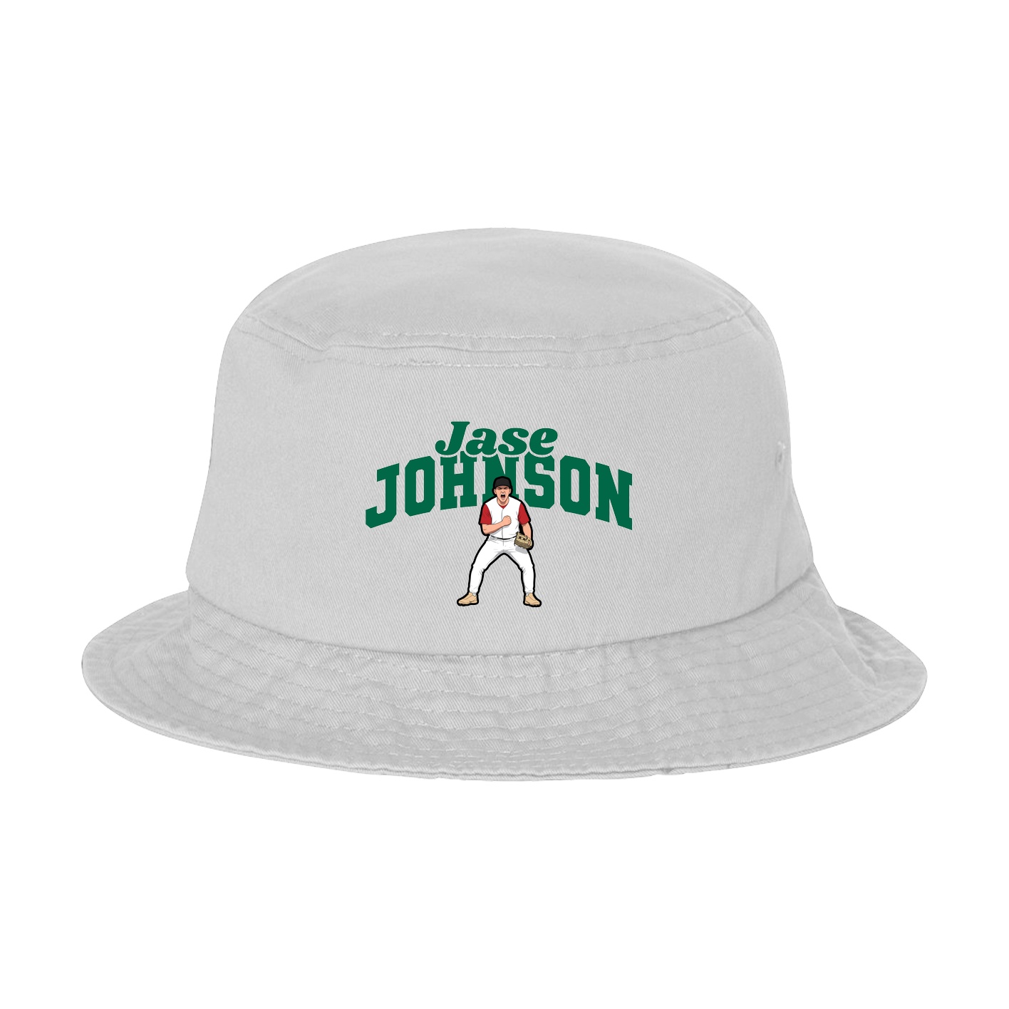 Bucket Cap — Signature Arch in White