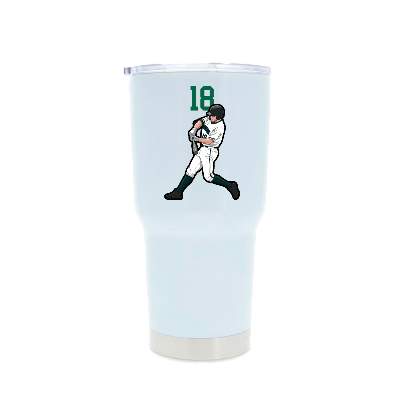 30oz Stainless Steel Tumbler — Number Top in White
