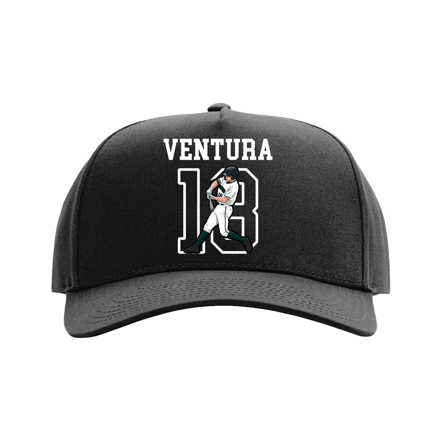 Full Fabric Five-Panel Champ Cap — Shirsey in Black