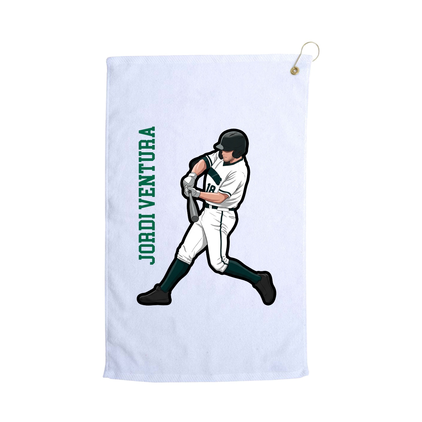 Golf Towel — Name Vertical in White