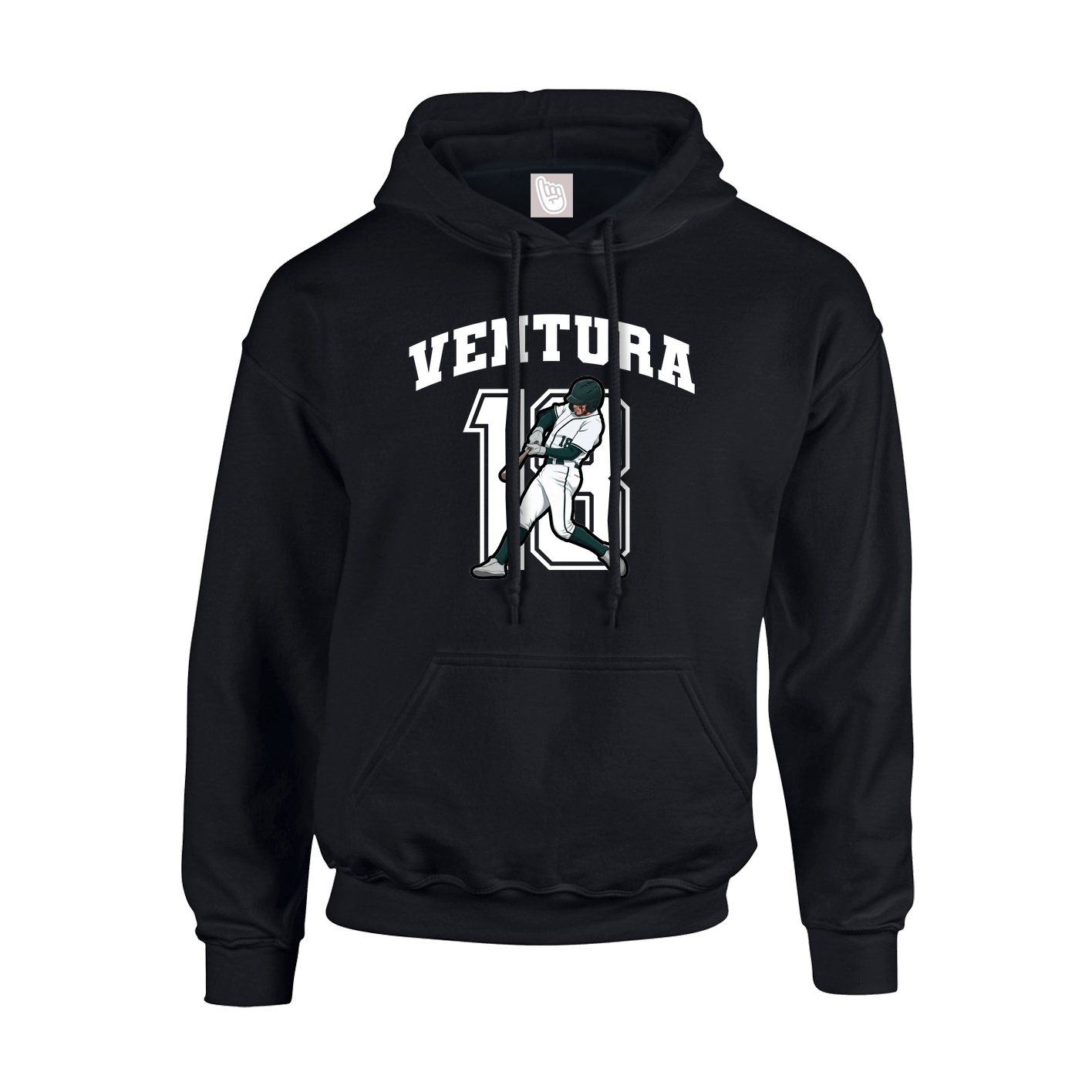 Youth Hoodie — Number in Black