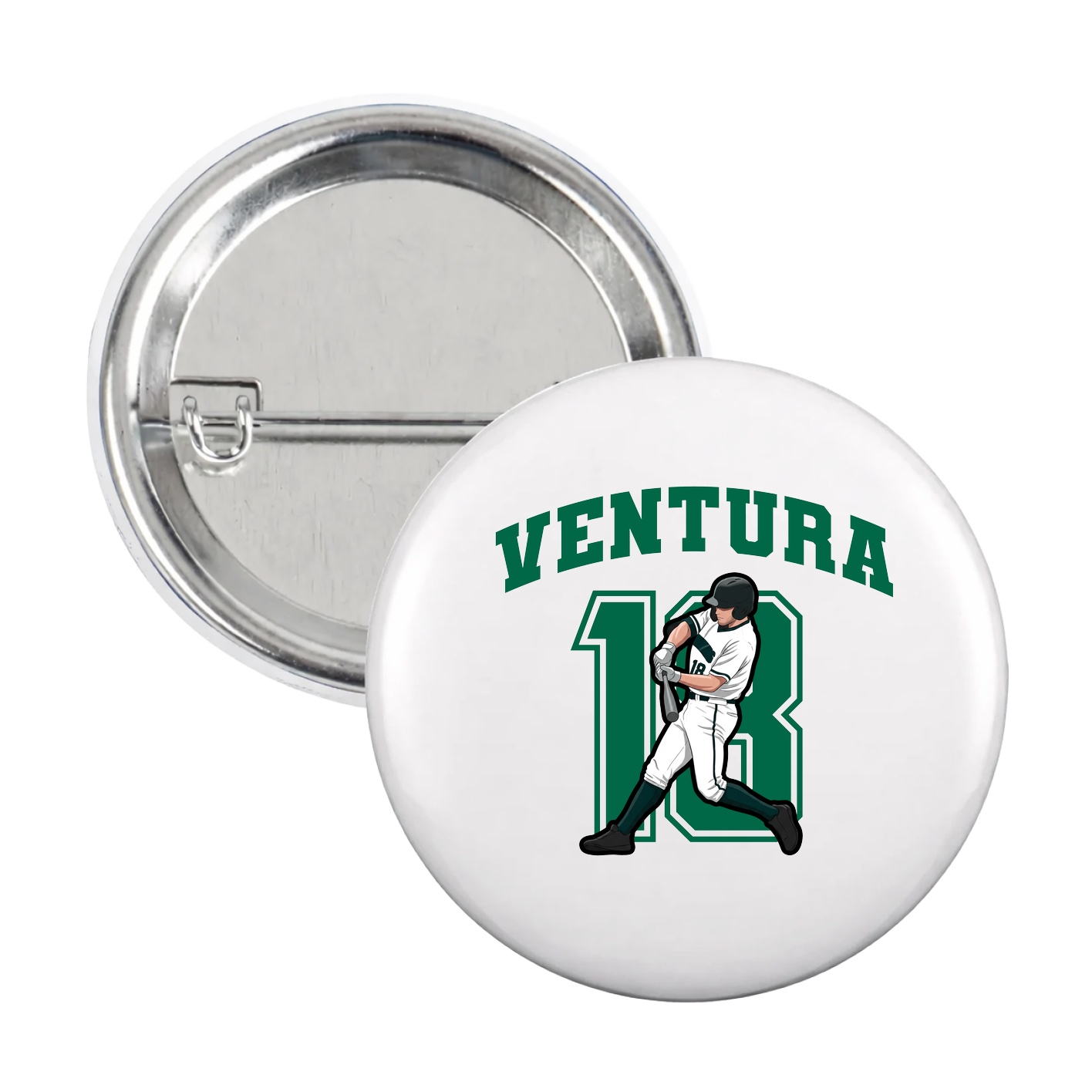 Game Day Button — Number in White