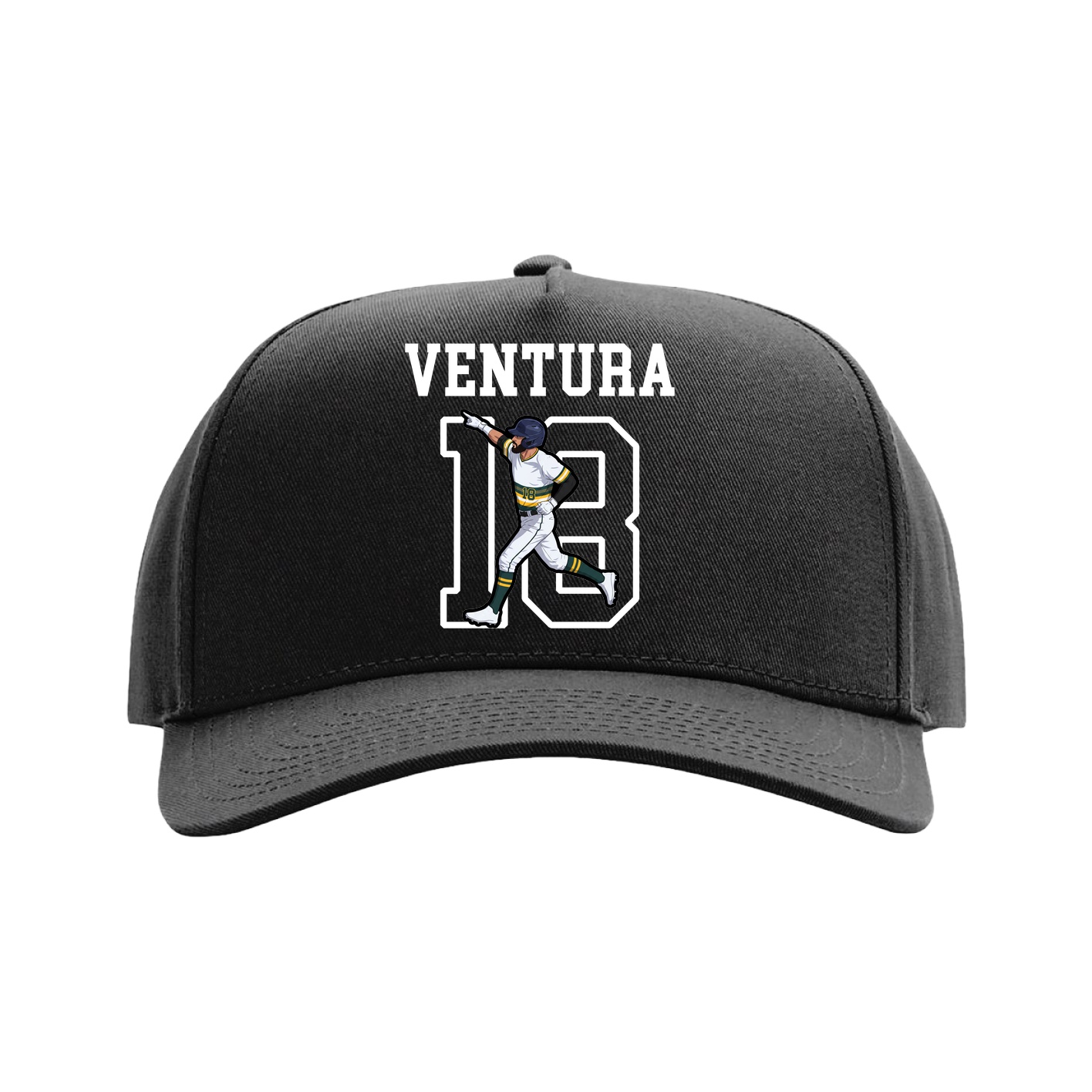 Full Fabric Five-Panel Champ Cap — Shirsey in Black