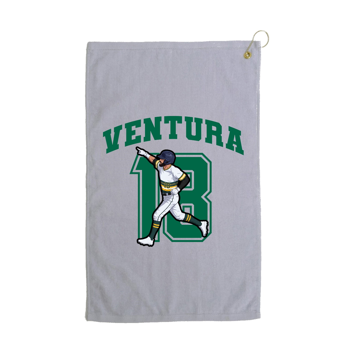 Golf Towel — Number in Grey