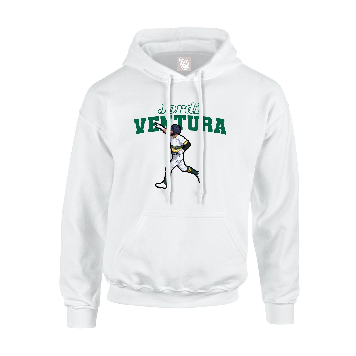Youth Hoodie — Name Arch in White
