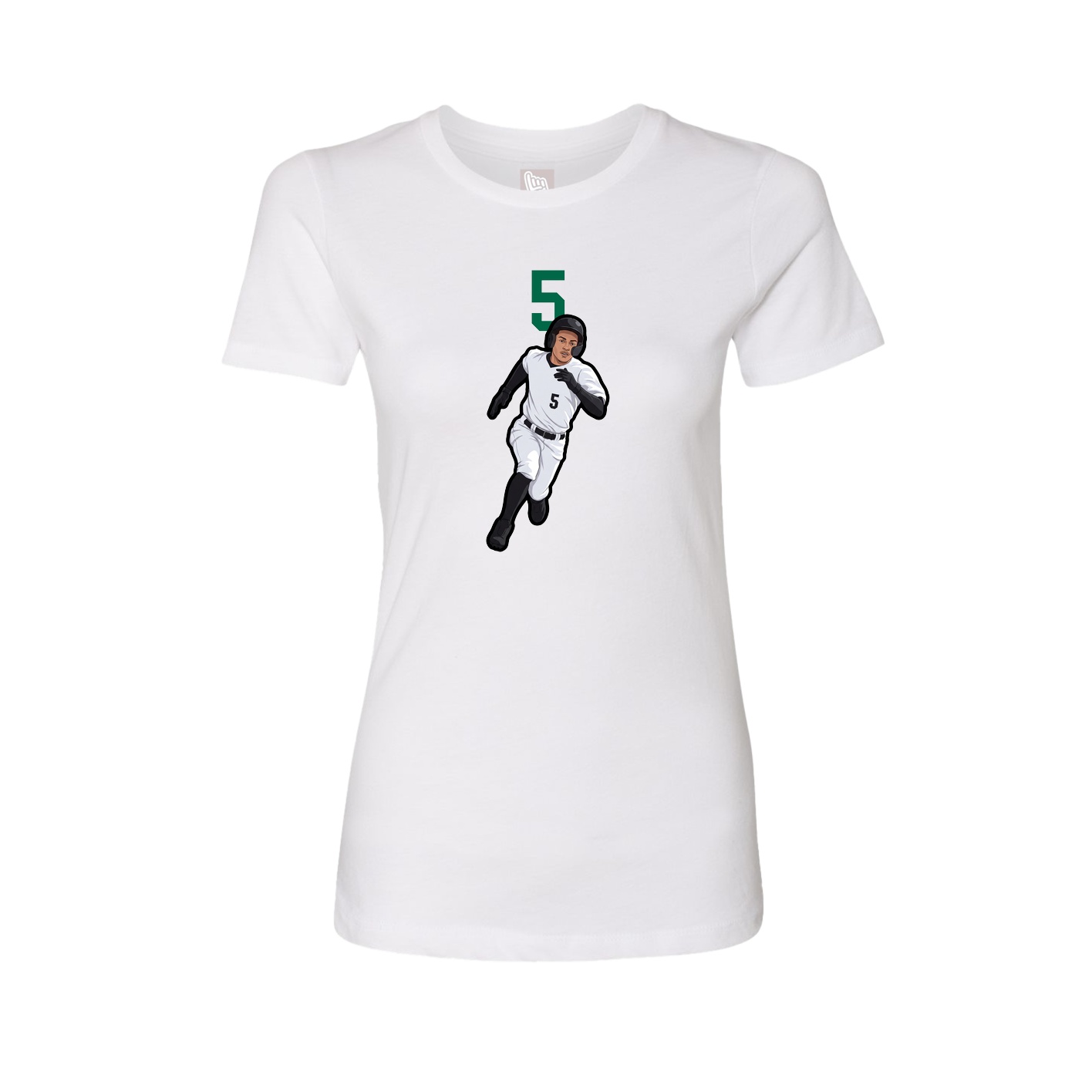 Fitted Women's Tee — Number Top in White