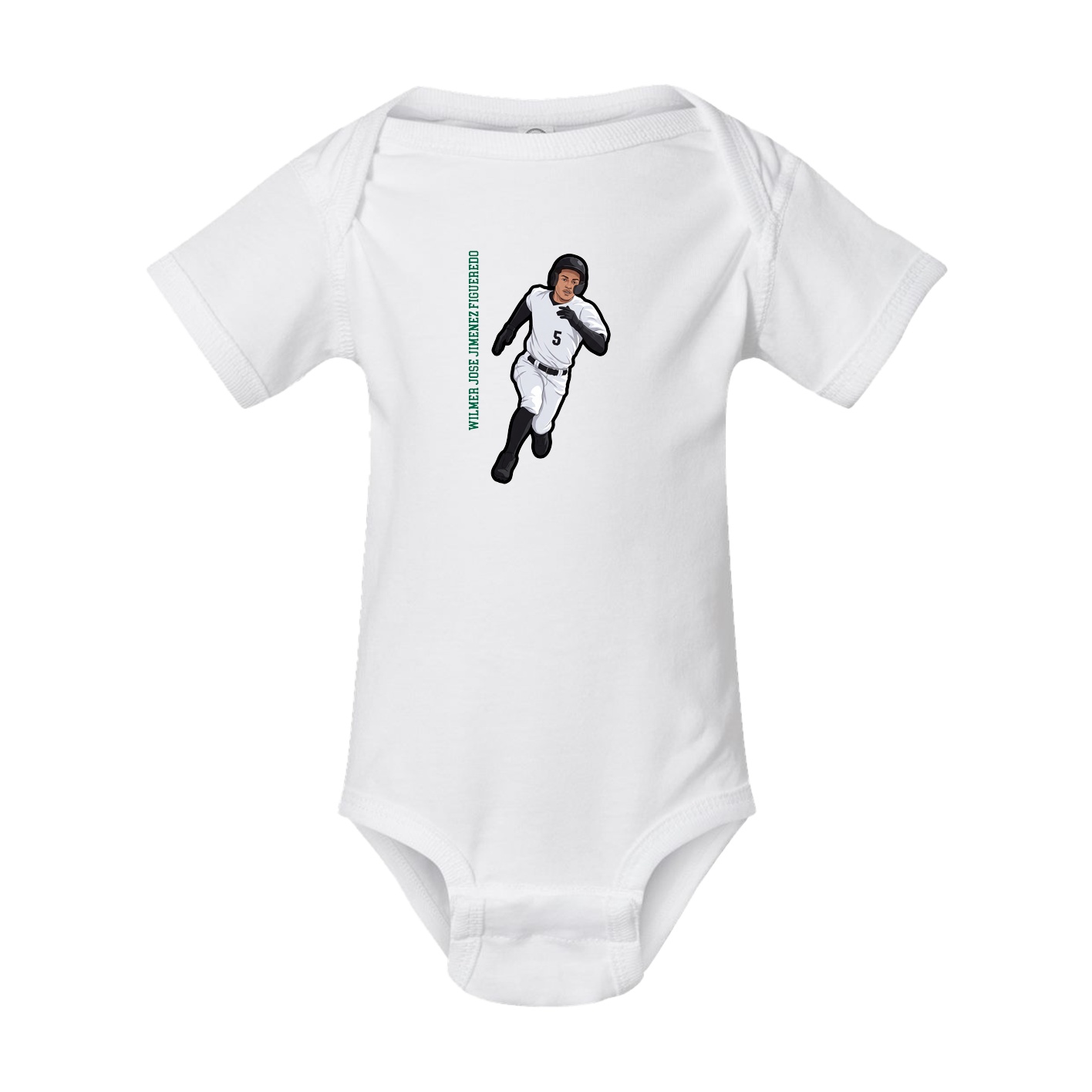Baby Onesie — Name Vertical in White