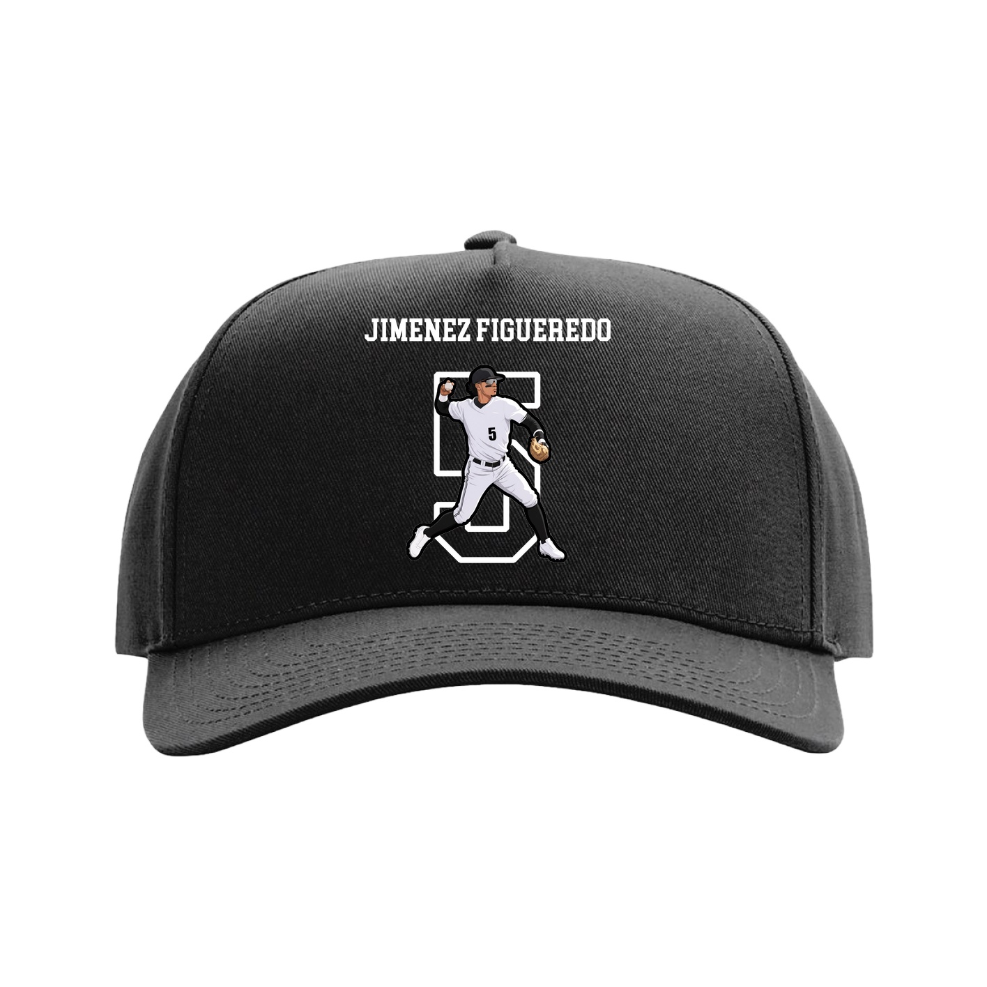 Full Fabric Five-Panel Champ Cap — Shirsey in Black