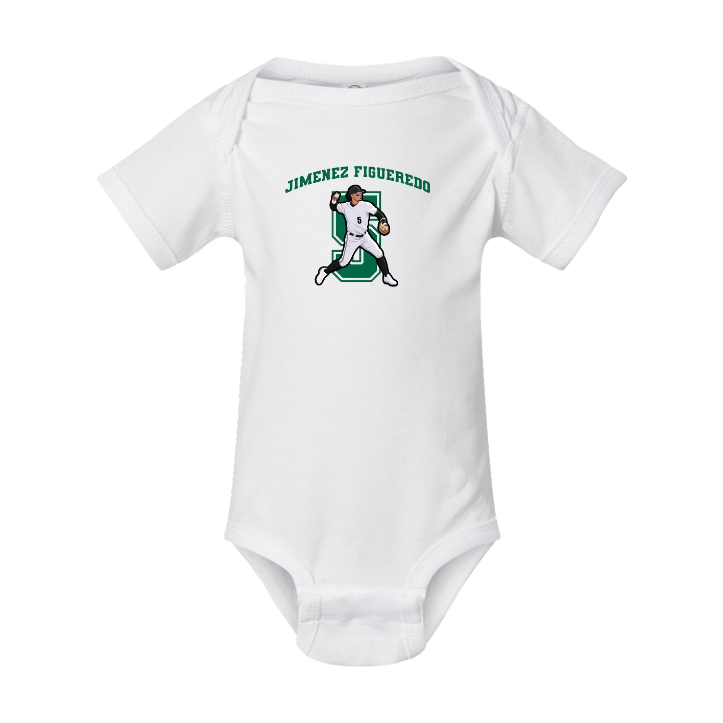 Baby Onesie — Number in White