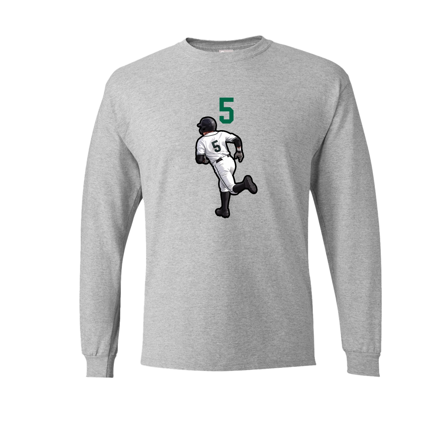 Long Sleeve Tee — Number Top in Grey