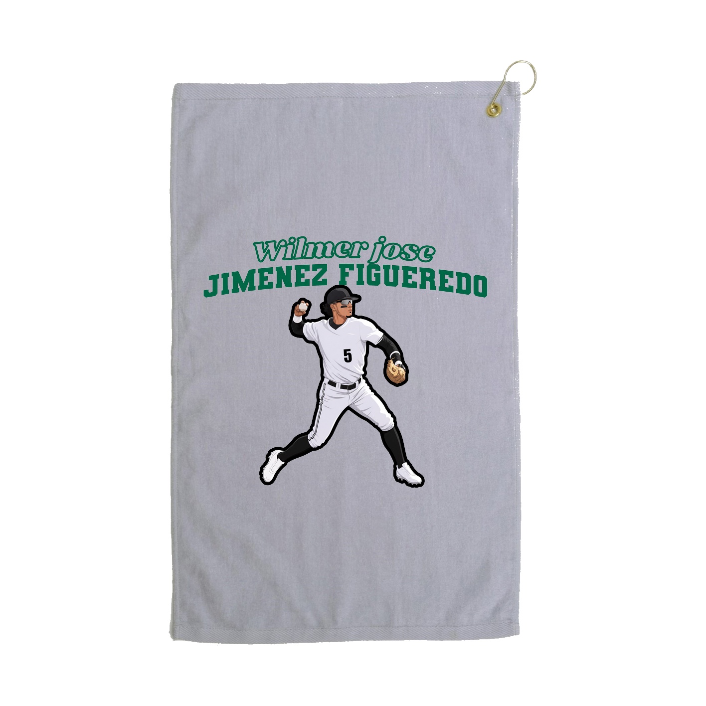 Golf Towel — Name Arch in Grey