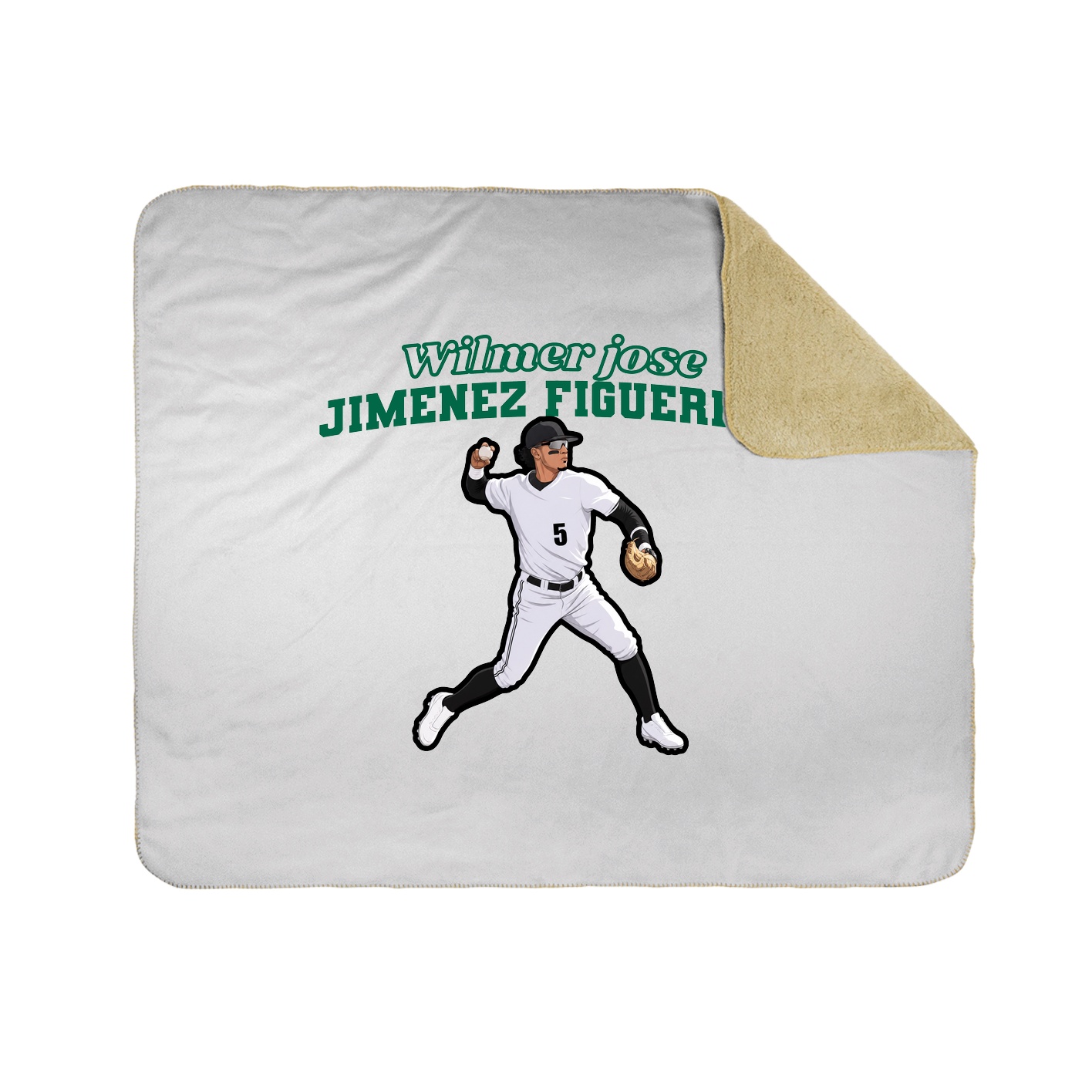 Throw Blanket — Name Arch in White