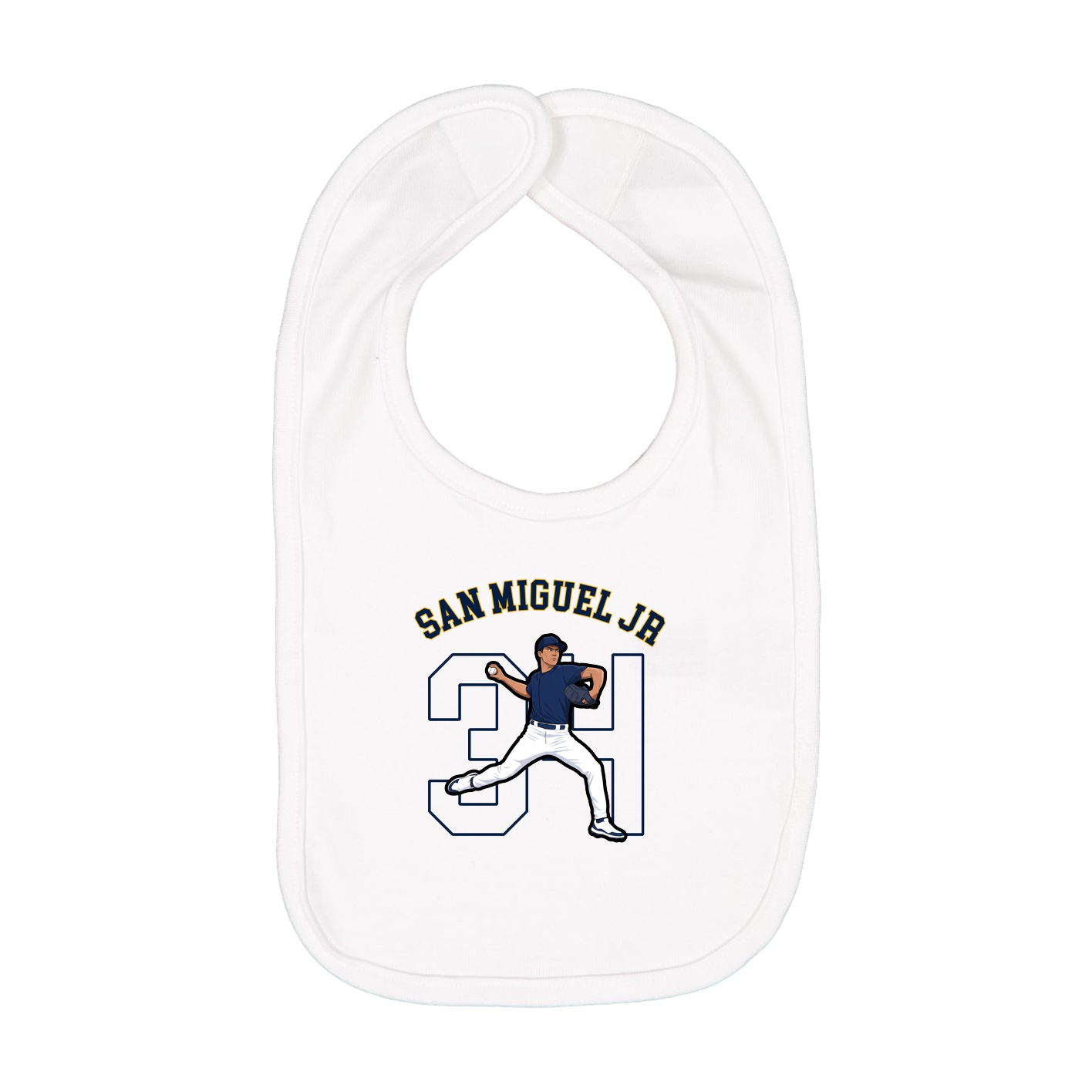 Infant Bib — Shirsey Arch in White