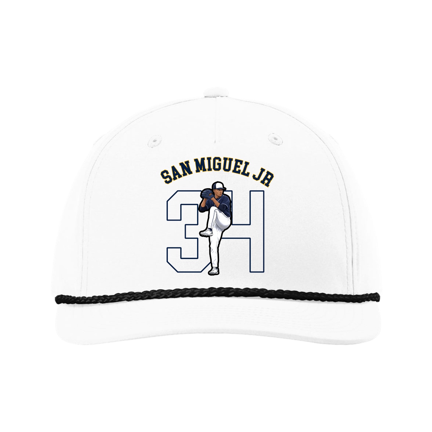 Five-Panel Classic Rope Cap — Shirsey Arch in White