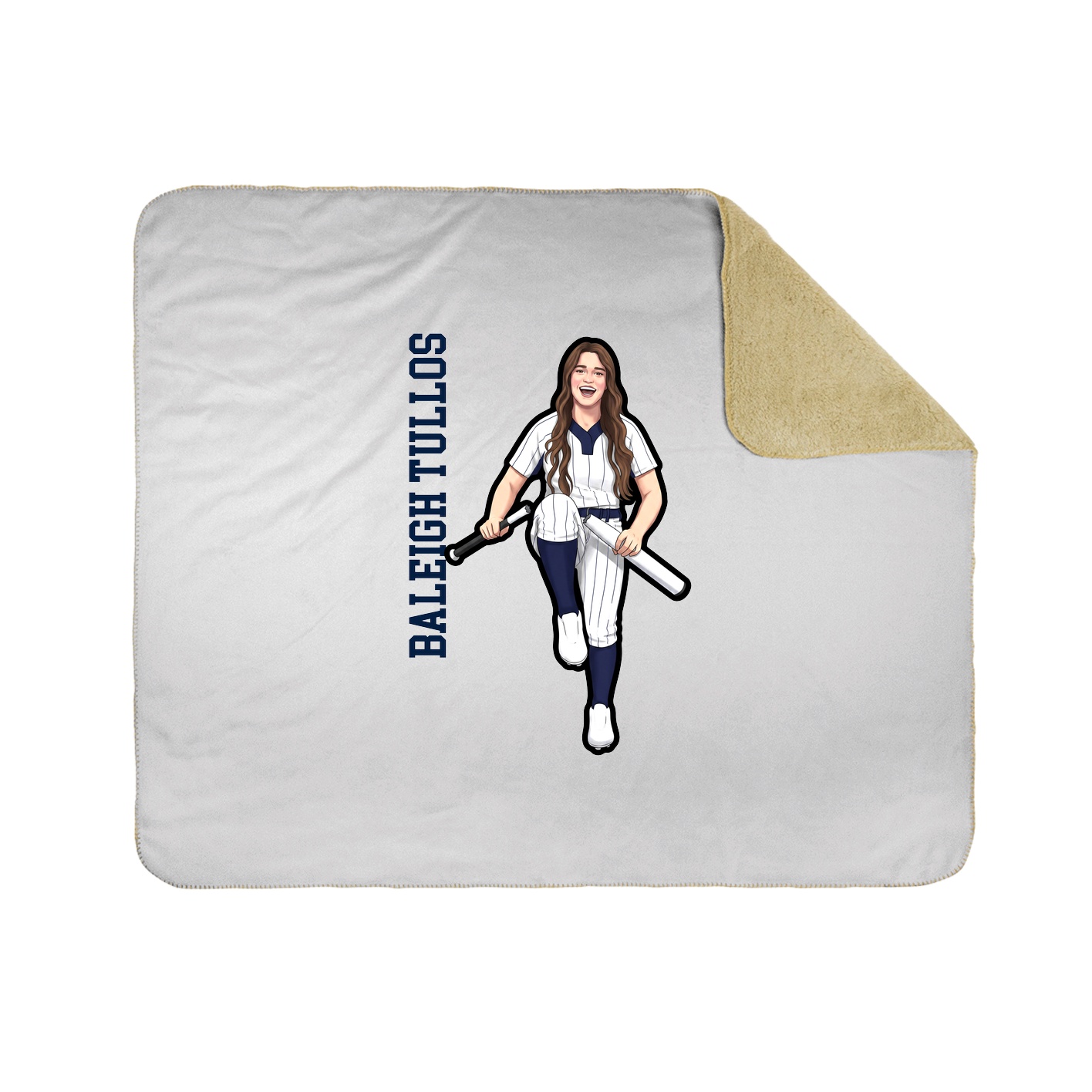 Throw Blanket — Name Vertical in White