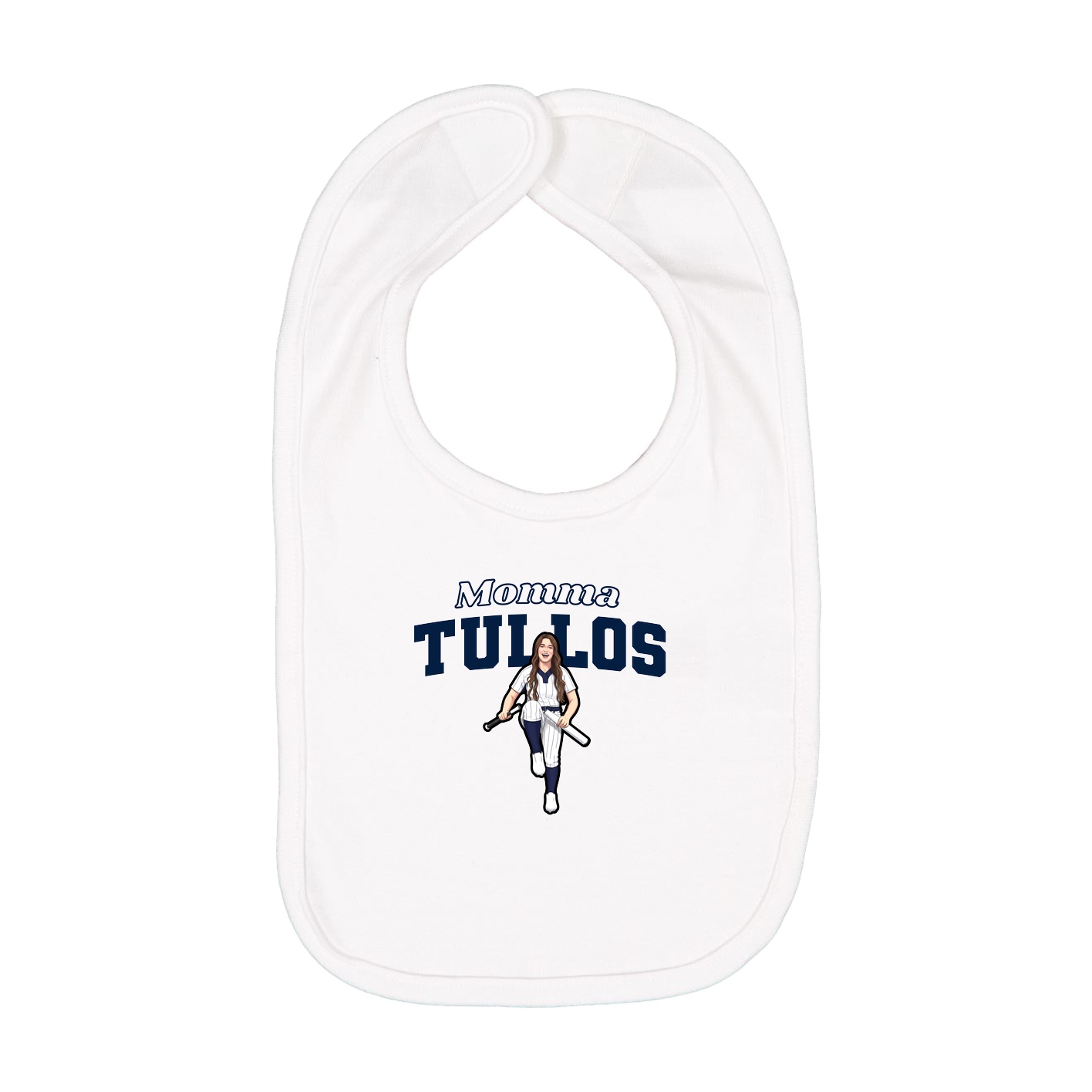 Infant Bib — Mothers Day Block in White