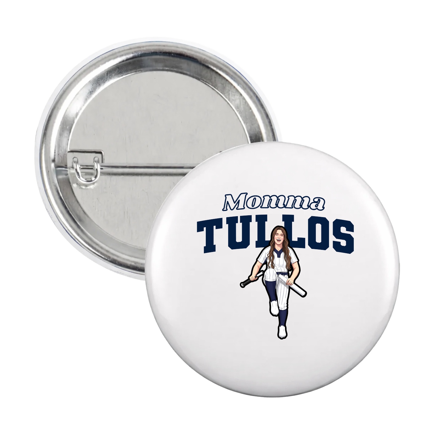 Game Day Button — Mothers Day Block in White