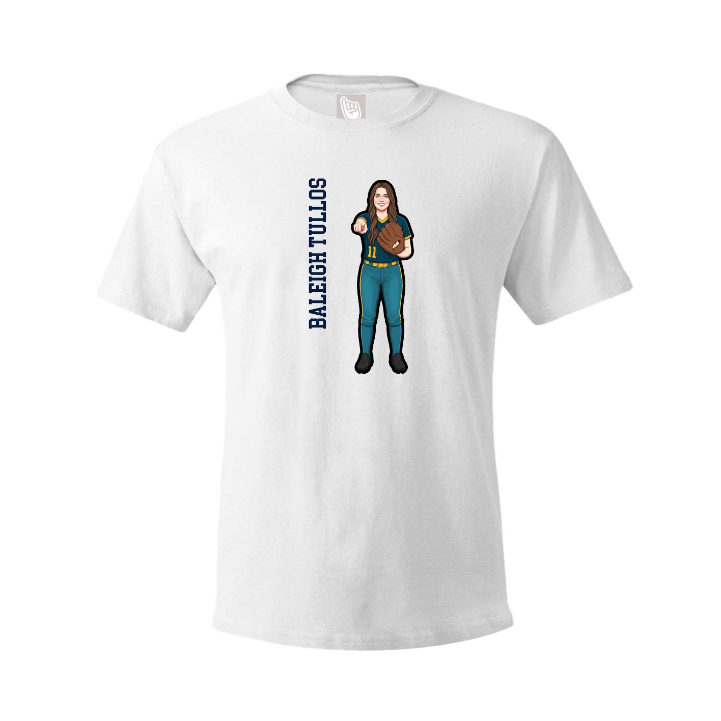 Youth Tee — Name Vertical in White