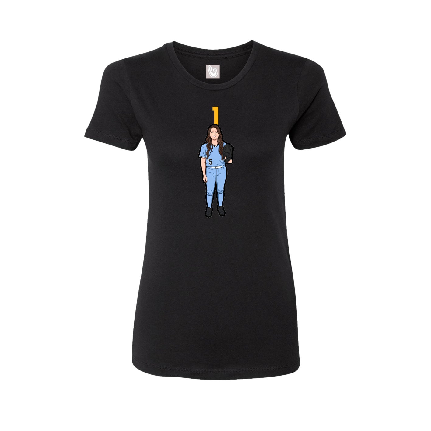 Womens Tee — Number Top in Black