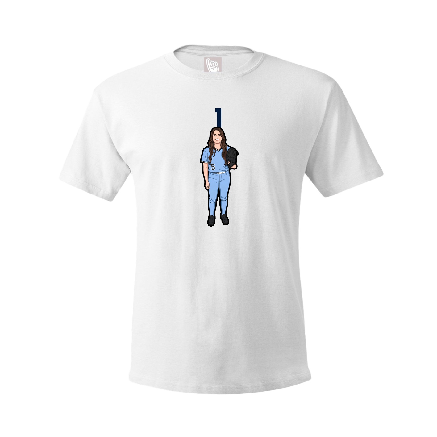 Youth Tee — Number Top in White