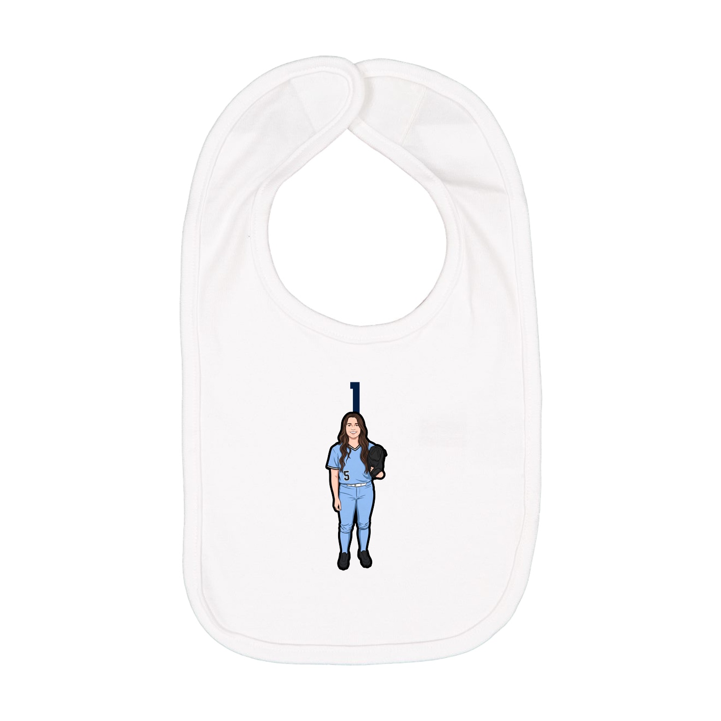 Infant Bib — Number Top in White