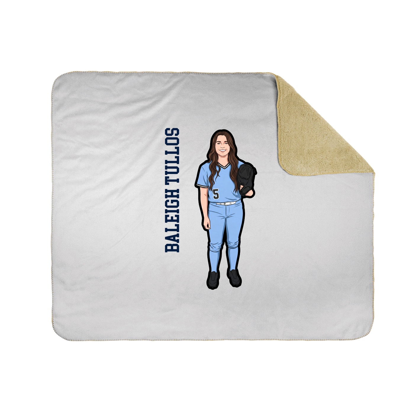 Throw Blanket — Name Vertical in White