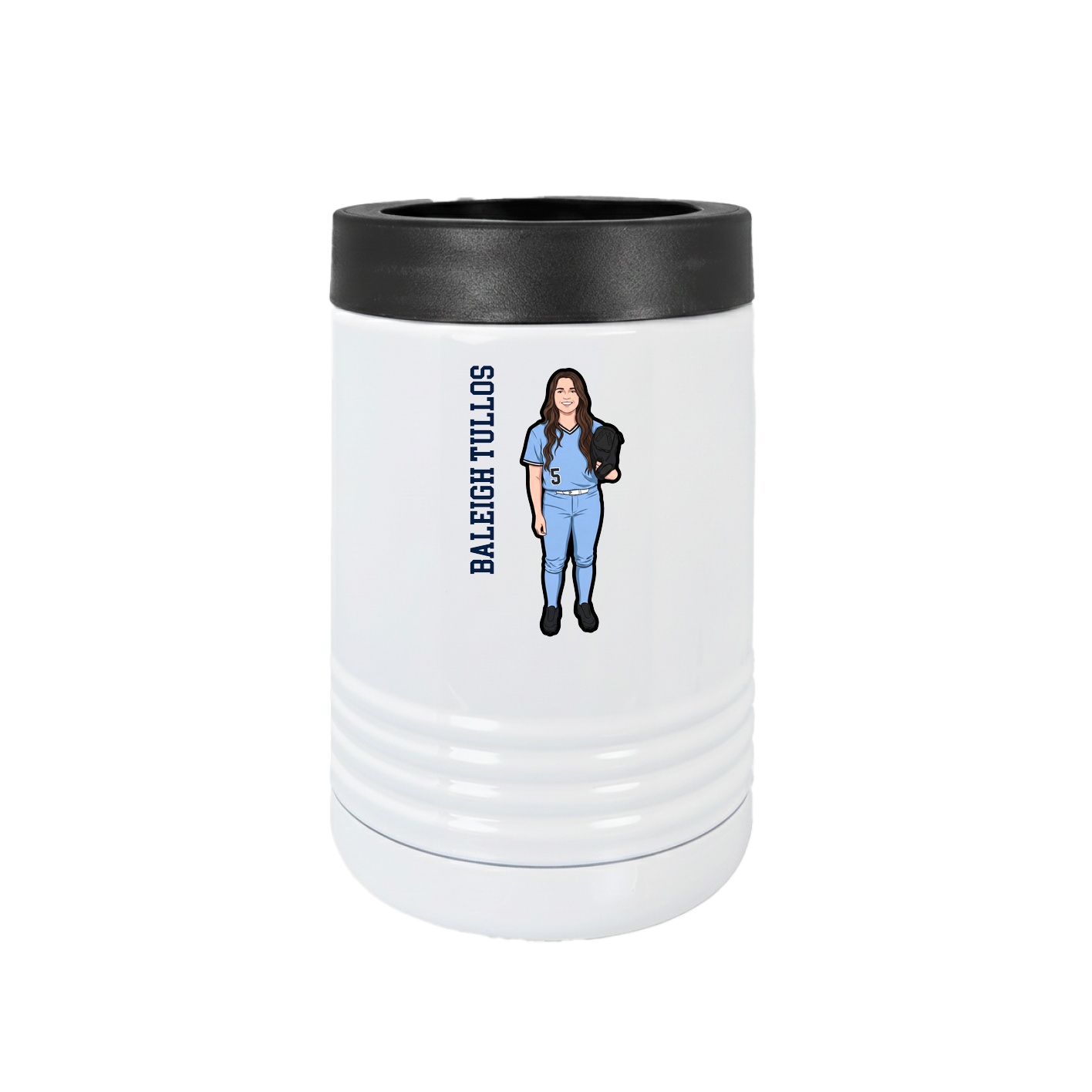 Beverage Holder — Name Vertical in White