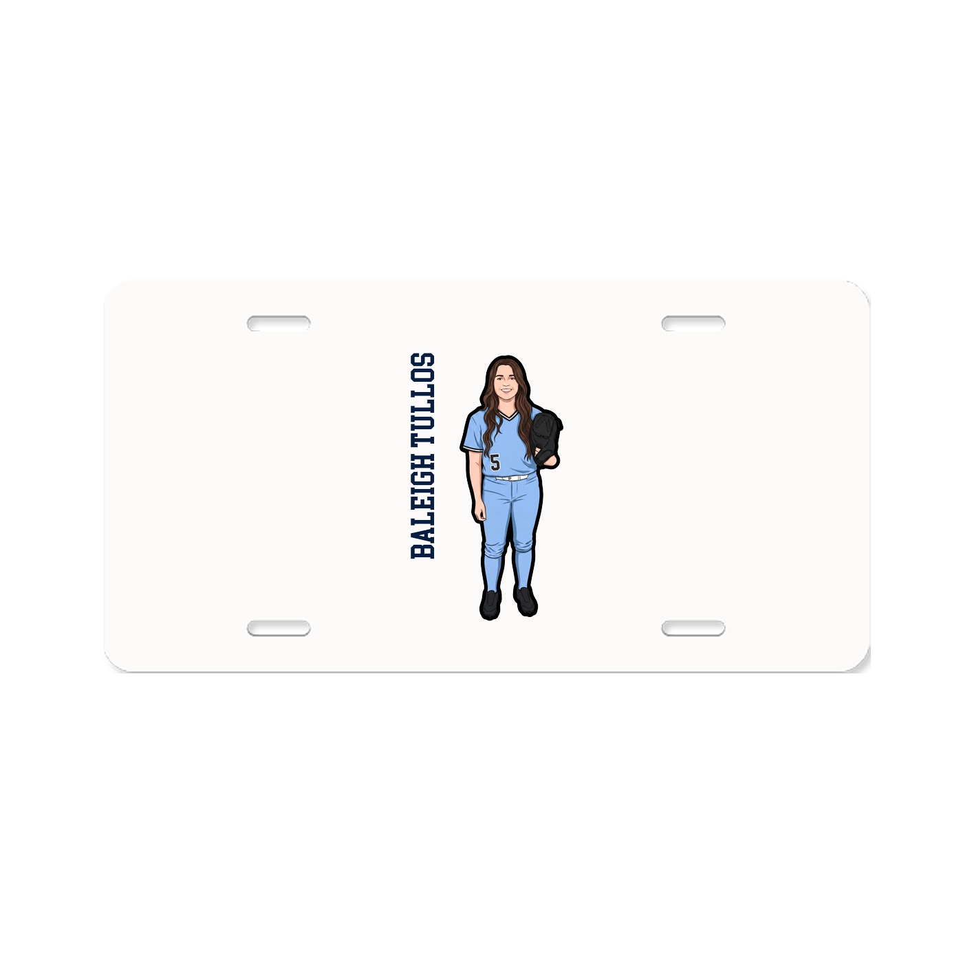 License Plate — Name Vertical in Classic