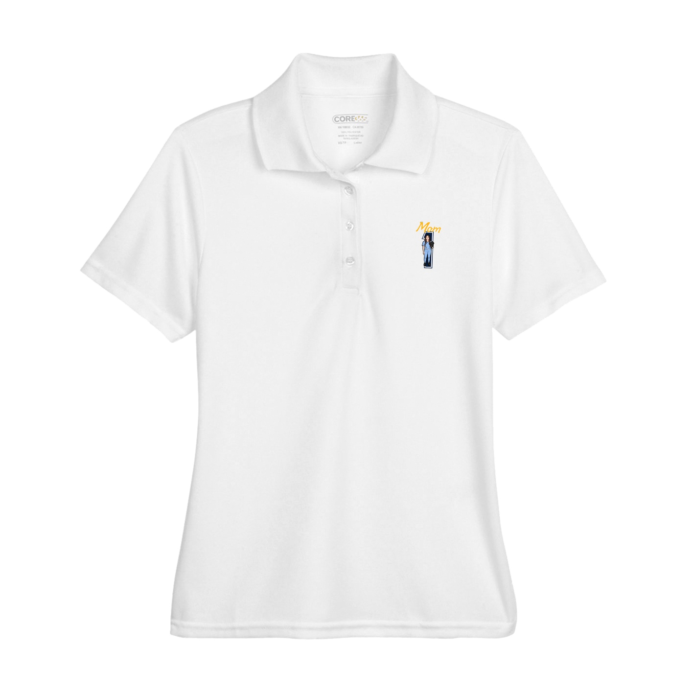 Womens Performance Polo — Mothers Day Shirsey in White