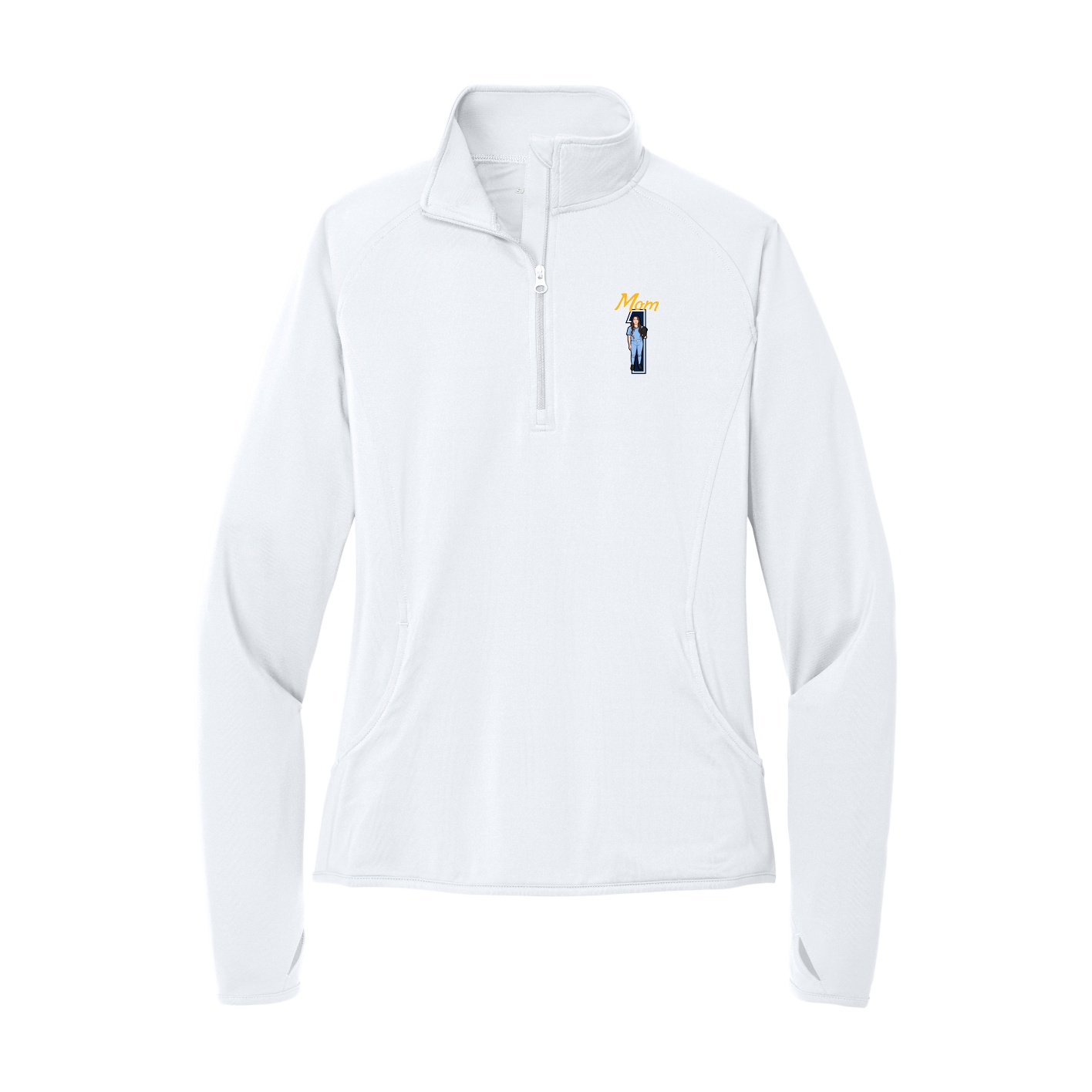 Women's Q-Zip Pullover — Mothers Day Shirsey in White