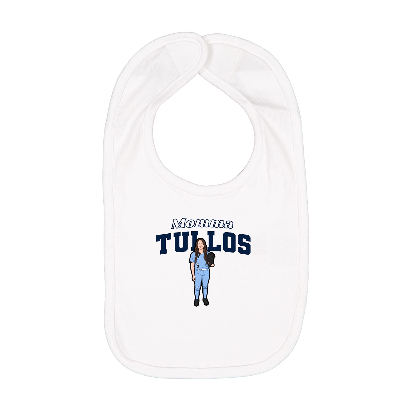 Infant Bib — Mothers Day Block in White