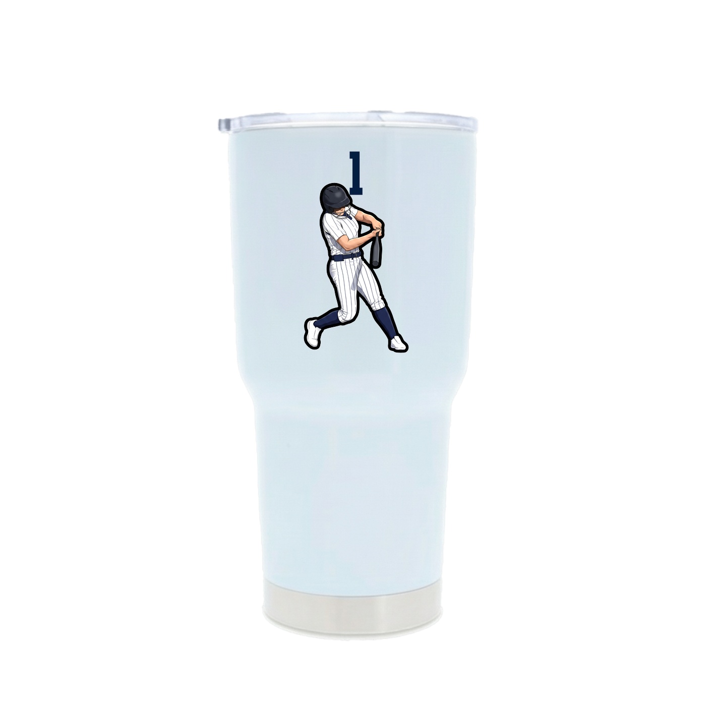 30oz Stainless Steel Tumbler — Number Top in White
