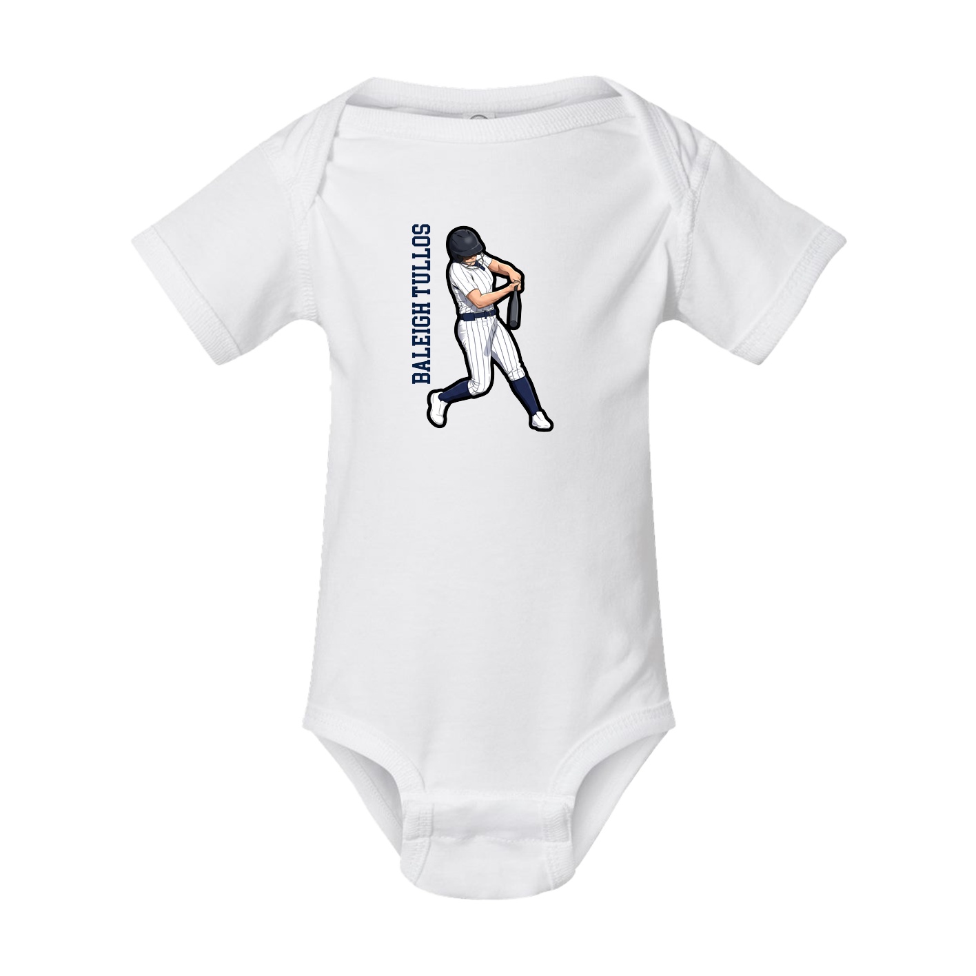 Baby Onesie — Name Vertical in White